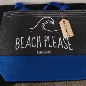 Carnival Cruise Felt Beach Bag " Beach Please" Tote